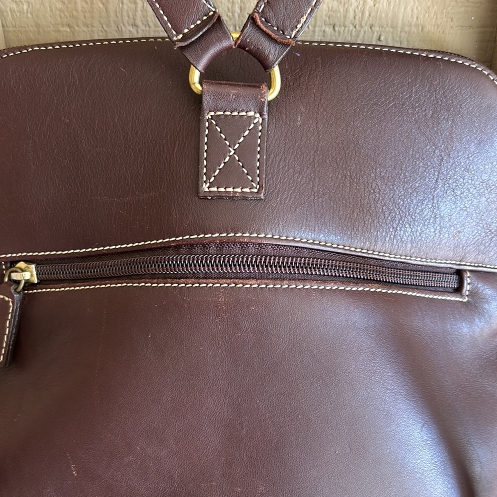 L.L. Bean Dark Brown Leather Backpack - Picture 7 of 15